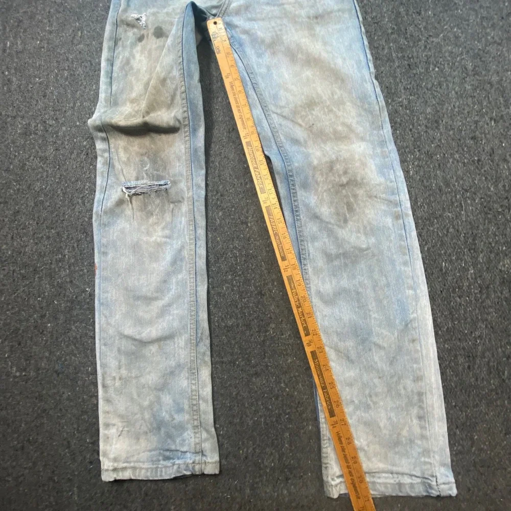 Ecko Unltd Jeans 29‎ Mens Light Wash Athletic Distressed Faded Streetwear Denim